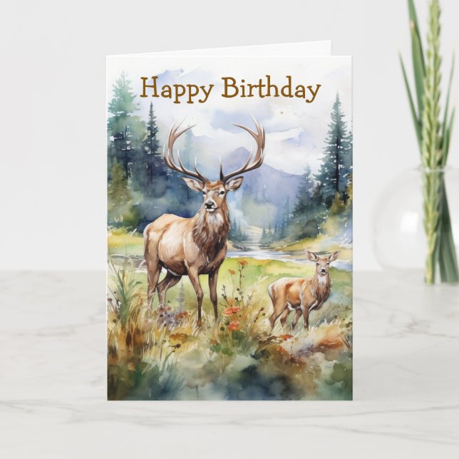 Two Deer Card (Front)