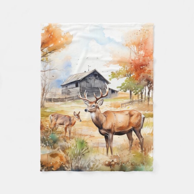 Two Deer Fleece Blanket (Front)
