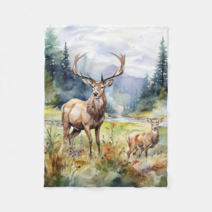 Two Deer Fleece Blanket