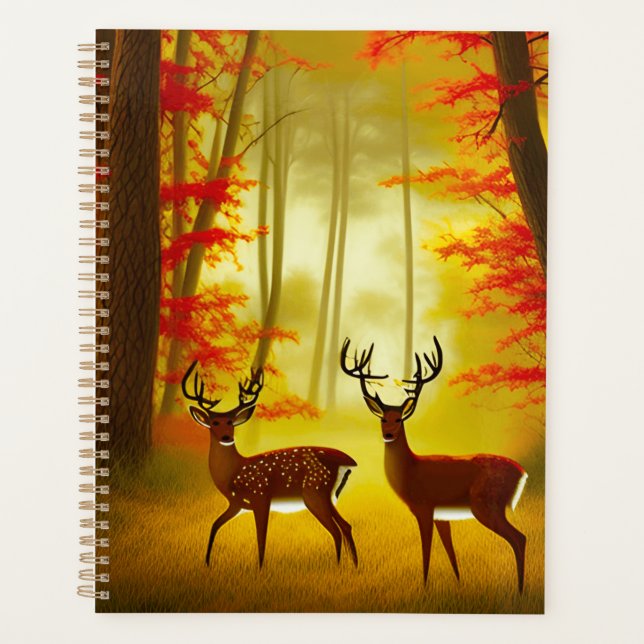 Two deer in an Autumn Forest / Woods Planner (Front)