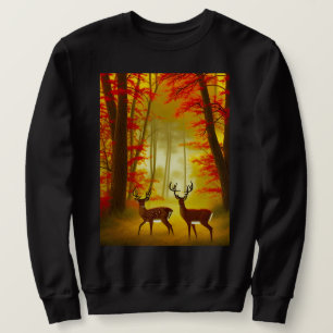 Two deer in an Autumn Forest / Woods Sweatshirt