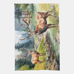 Two Deer Tea Towel