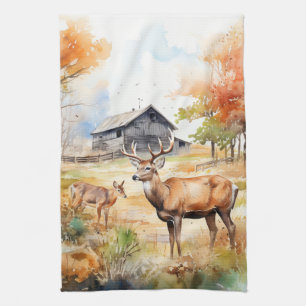 Two Deer Tea Towel