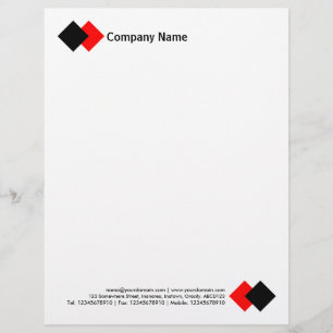 Two Diamonds - Black and Red Custom Letterhead