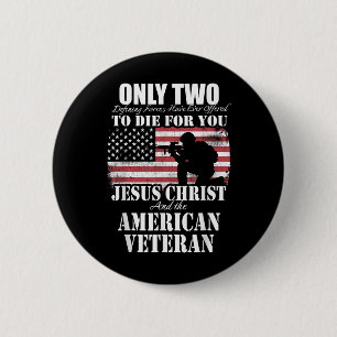 Two Died For You Jesus And American Veteran Memori 6 Cm Round Badge