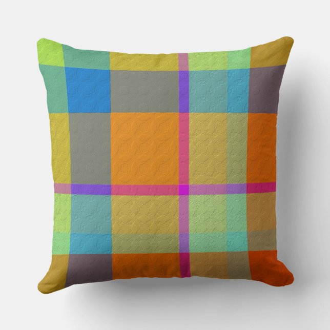 Two Different Plaids With Pattern Cushion (Back)