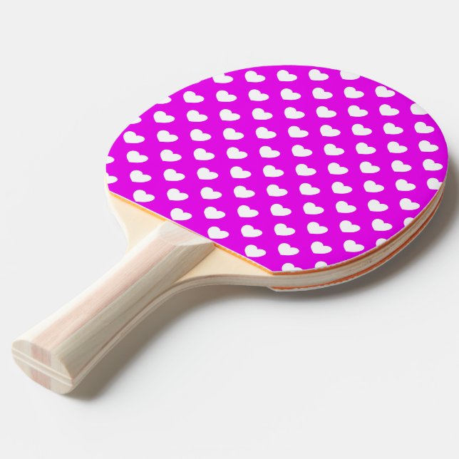 Two Different Sides Contrary Colours Pink And Whit Ping Pong Paddle (Front Angle)