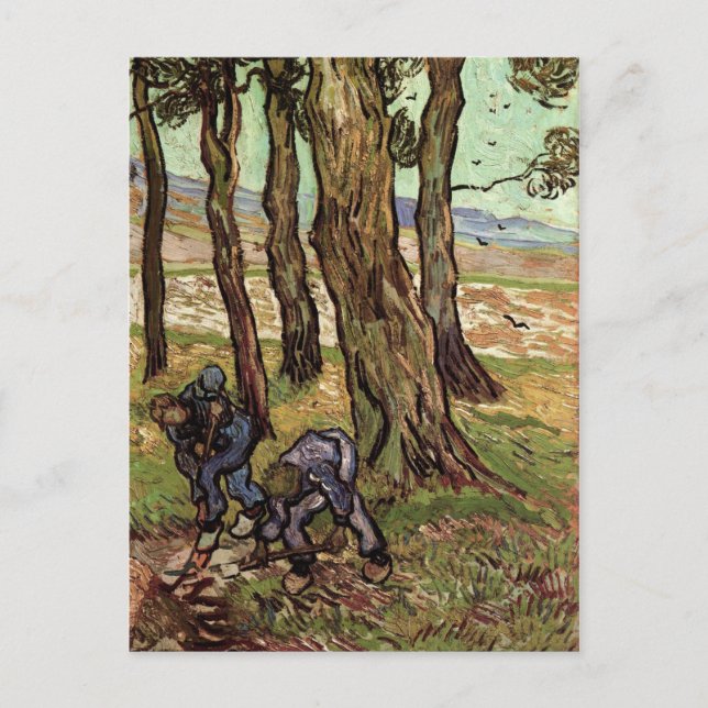 Two Diggers Among Trees, Van Gogh Fine Art Postcard (Front)