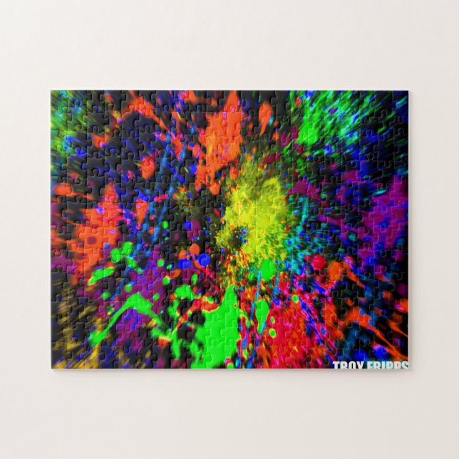 Two-Dimensional Splatter Abstract Puzzel Jigsaw Puzzle (Horizontal)