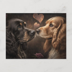 Two Dog Lovers Valentine/Anniversary Postcard