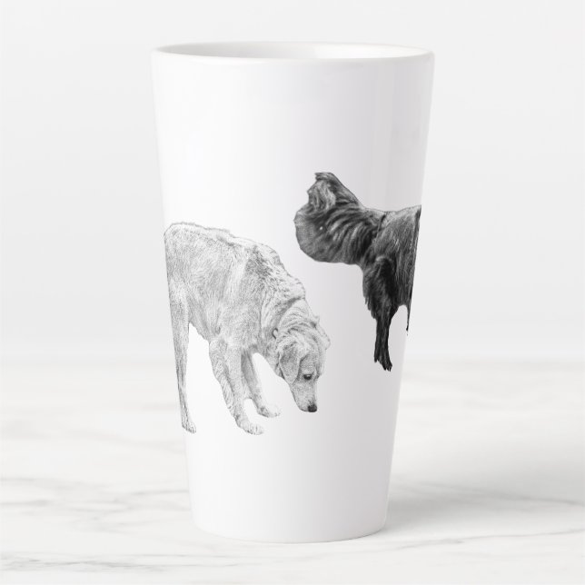 Two-Dog Sniffari in Fine Grain Latte Mug (Front)