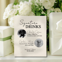Two Dog Wedding Signature Drinks Bar Sign
