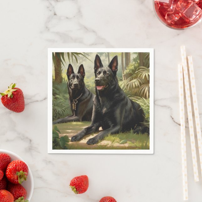 Two Dogs Napkin (Insitu)