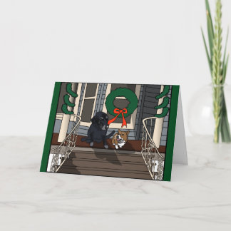 Two dogs on the Porch, Christmas Card