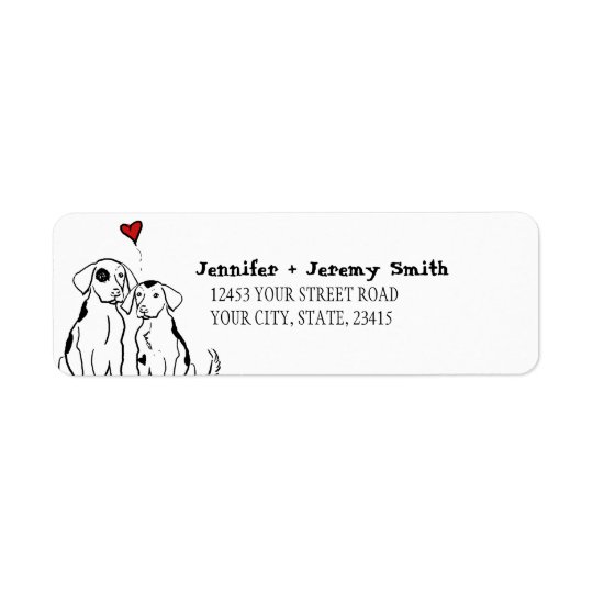 Two Dogs Puppy Love Return Address Label