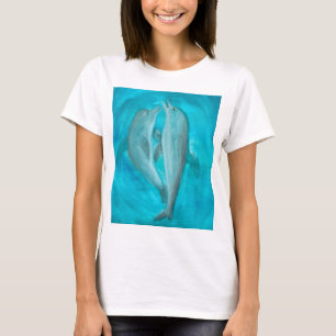 Two Dolphins Playing Wild and Free in the Ocean T-Shirt