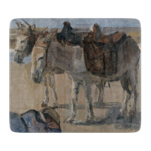 Two Donkeys (by Isaac Israels) Cutting Board