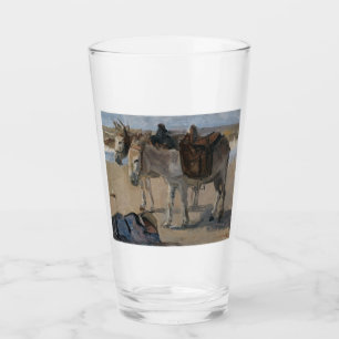Two Donkeys (by Isaac Israels) Glass