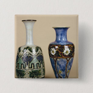 Two Doulton vases by Eliza Simmance, c.1880 15 Cm Square Badge