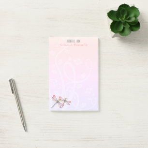 Two Dragonflies Over Pastels Personalised Post-it Notes