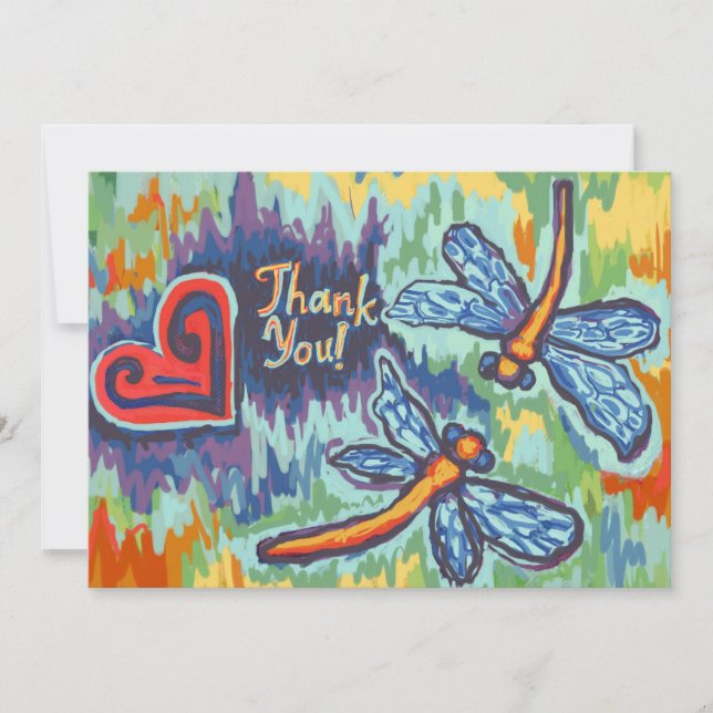 Two Dragonflies, Thank You Cards (Front)