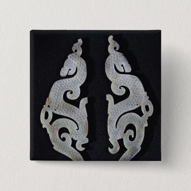 Two Dragons, c.475-221 BC 15 Cm Square Badge (Front)