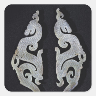 Two Dragons, c.475-221 BC Square Sticker