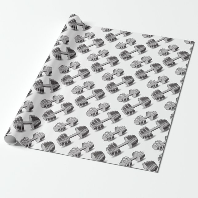 Two Dumbbells Wrapping Paper (Unrolled)