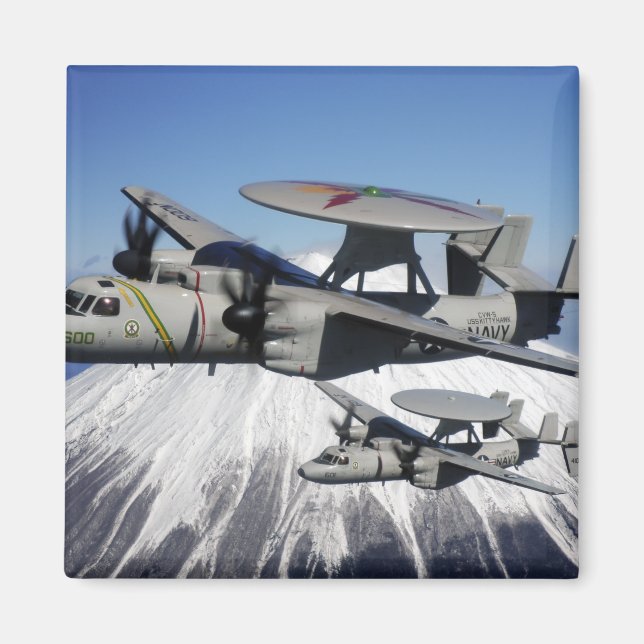 Two E-2C Hawkeyes conduct a flyby Magnet (Front)