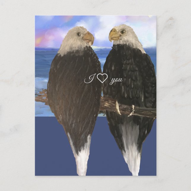 Two Eagles &Personalised Text Template Postcard (Front)