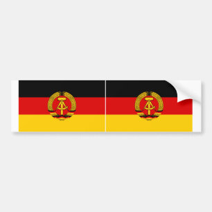 TWO East Germany Flag Bumper Sticker