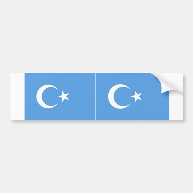 TWO East Turkestan Uyghur Flag Bumper Sticker (Front)