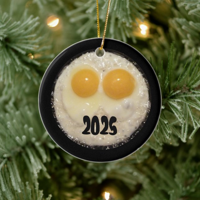 Two Eggs in Cast Iron Frying Pan Ornament (Tree)