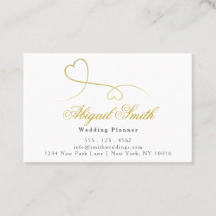 Two Elegant Gold Hearts Business Card