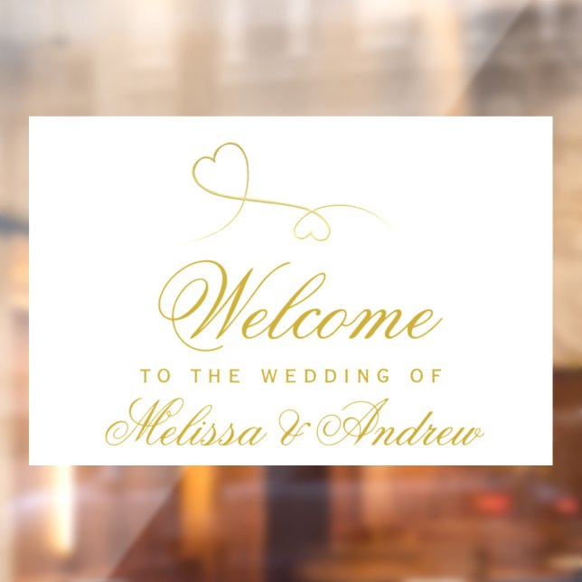 Two Elegant Gold Hearts | Wedding Welcome (Sheet 2)
