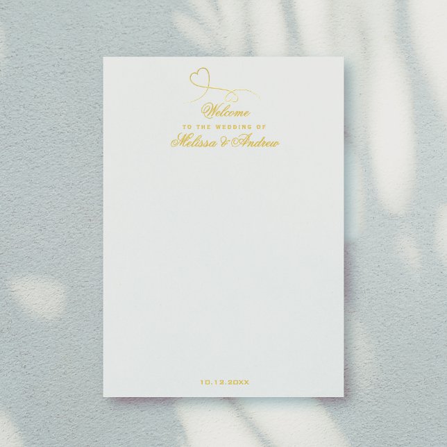 Two Elegant Gold Hearts | Wedding Welcome Letter (Creator Uploaded)