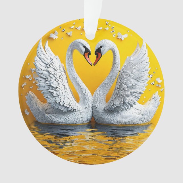 Two Elegant Swans Ornament (Front)