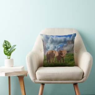 Two Elephant Oil Paint, Cushion