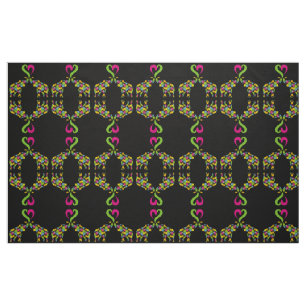 Two elephants in love fabric