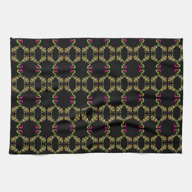 Two elephants in love tea towel (Horizontal)