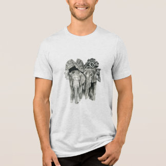 Two elephants with leaves Tri-Blend shirt