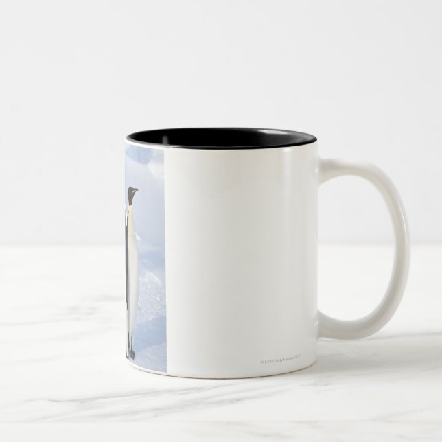 Two Emperor Penguins in Antarctica Two-Tone Coffee Mug (Right)