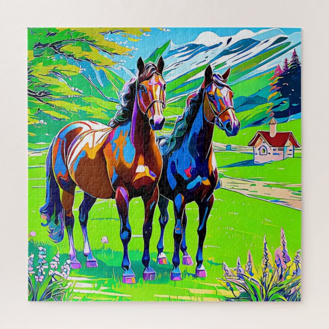 Two enchanting horses jigsaw puzzle (Vertical)