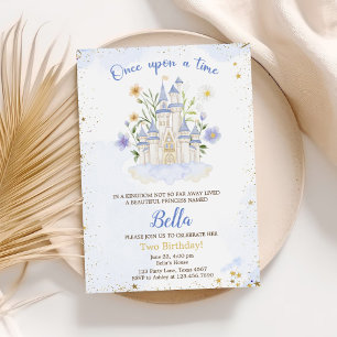 Two Ever A Princess Castle 2nd Birthday Party Invitation
