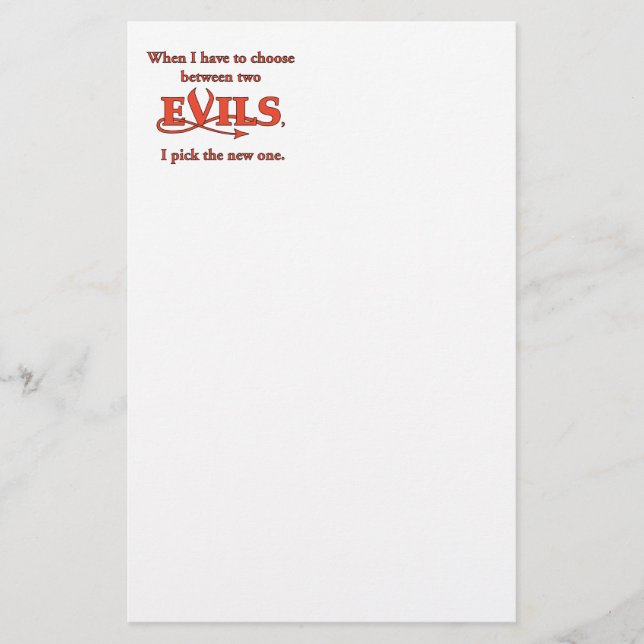 Two Evils Stationery (Front)