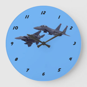 Two F-15E Strike Eagles Large Clock
