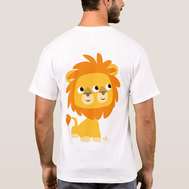 Two-Faced, the cutest cartoon lion T-shirt (back) (Back)
