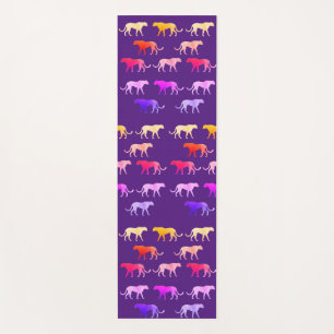 Two faces colourful custom puma tigers art  yoga mat