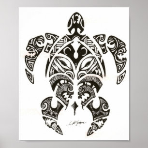 two faces (honu)turtle poster