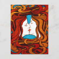 "Two Faces Kissing with Hair" circa 1898